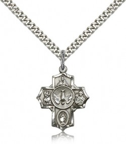 Men's Smaller 5-Way Pendant with Dove Center [BM0017]
