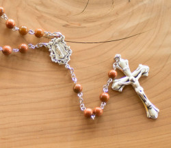 6mm Genuine Gold Stone Bead Rosary in Sterling Silver [RB3373]