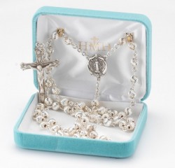 6mm Sterling Silver Bead Rosary in Sterling Silver [RB3417]
