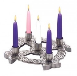 Advent Wreath Pewter Finish Celtic Knot  [TCG0501]