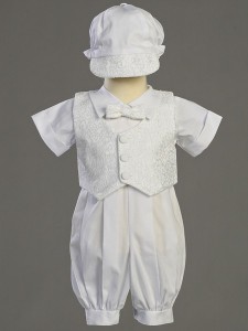 Allen Poly Cotton Baptism Romper Set with Vest [LCC0025]
