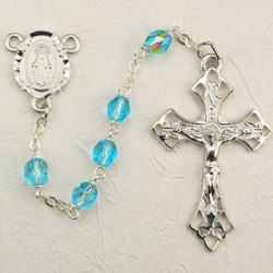 Aqua Aurora Glass Rosary [MVRB1107]