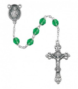August Birthstone Rosary (Peridot) - Silver Oxidized [MVR032]
