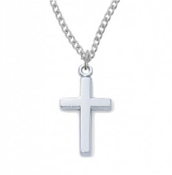 Baby Cross Pendant - Silvertone or Goldtone [MVB1003]