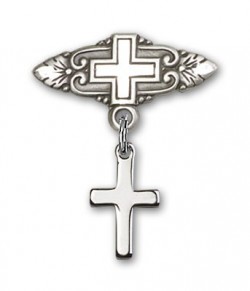 Baby Pin with Cross Charm and Badge Pin with Cross [BLBP0093]