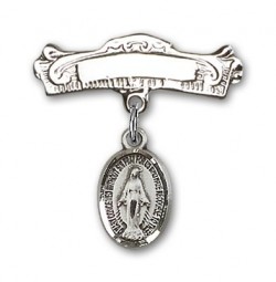 Baby Pin with Miraculous Charm and Arched Polished Engravable Badge Pin [BLBP0075]