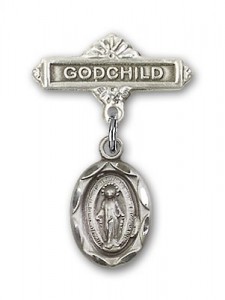 Baby Pin with Miraculous Charm and Godchild Badge Pin [BLBP0040]
