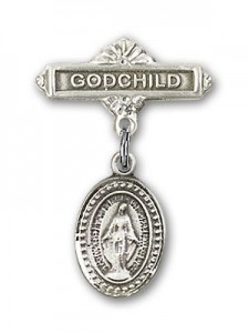 Baby Pin with Miraculous Charm and Godchild Badge Pin [BLBP0066]