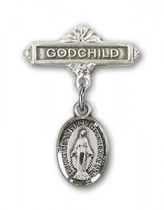 Baby Pin with Miraculous Charm and Godchild Badge Pin [BLBP0081]