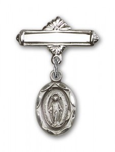 Baby Pin with Miraculous Charm and Polished Engravable Badge Pin [BLBP0030]