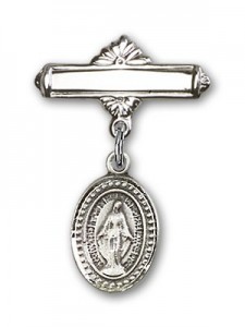 Baby Pin with Miraculous Charm and Polished Engravable Badge Pin [BLBP0051]
