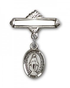 Baby Pin with Miraculous Charm and Polished Engravable Badge Pin [BLBP0071]