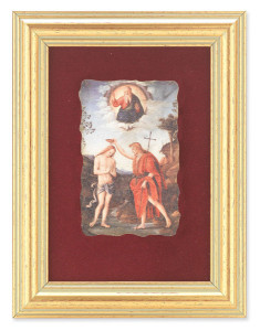 Baptism of Jesus 5x6.5 Velvet Back Gold Frame [HFA4700]