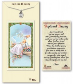 Baptism Medal in Pewter with Prayer Card [BLPCP006]