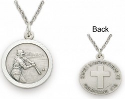 Baseball Sports Medal with Chain 3/4 inch [SM0001]