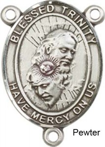 Blessed Trinity Rosary Centerpiece Sterling Silver or Pewter [BLCR0348]