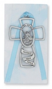 Boy Guardian Angel Crib Cross, Pewter [CFSCB0003]