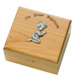 Boy's Baptism Maple Wood Keepsake Box [SRB1000]