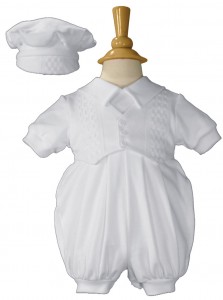 Boys Cotton Baptism Romper [LTM1014]