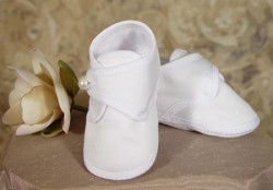 Boys Cotton Sateen Shoe with Pearl Button [BSH002]