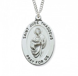Boys Oval St. Jude Medal Sterling Silver [MVM1033]