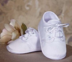 Boys Plain White Satin Shoe [BSH009]