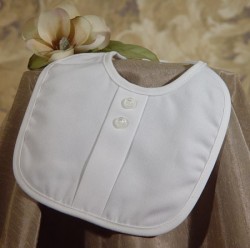 Boys Polyrayon Gabardine Bib with Button Accent &amp; Pleat [BIBLT010]