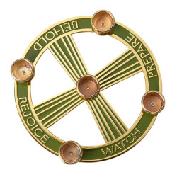 Brass Watch Prepare Rejoice Behold Advent Candleholder [CB4025]