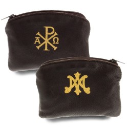 Brown Sheepskin Rosary Case [RCH002]