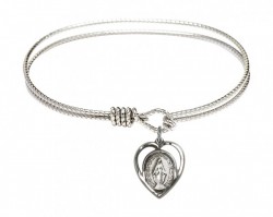 Cable Bangle Bracelet with a Miraculous Charm [BRC4125]