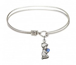 Cable Bangle Bracelet with a Praying Boy Charm [BRST018]