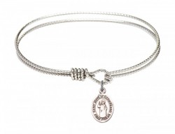 Cable Bangle Bracelet with a Saint John of Capistrano Charm [BRC9350]