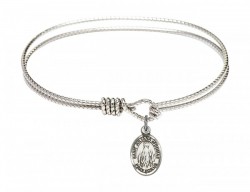 Cable Bangle Bracelet with a Saint Juliana of Cumae Charm [BRC9372]