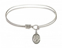 Cable Bangle Bracelet with a Saint Martin of Tours Charm [BRC9200]