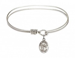 Cable Bangle Bracelet with a Saint Nimatullah Charm [BRC9339]