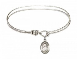 Cable Bangle Bracelet with a Saint Thomas the Apostle Charm [BRC9107]