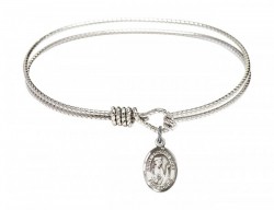 Cable Bangle Bracelet with a Saint Thomas More Charm [BRC9109]