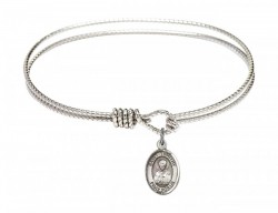 Cable Bangle Bracelet with a Saint Timothy Charm [BRC9105]