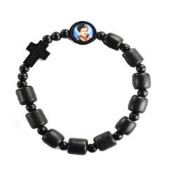 Carlo Acutis Black Wood Rosary Bracelet [MVBR040]