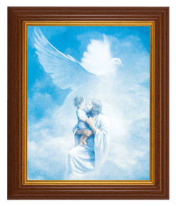 Christ Welcoming Child 8x10 Textured Artboard Dark Walnut Frame [HFA5459]