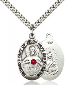 Classic Oval Scapular Pendant with Birthstone Options [BLST4028]