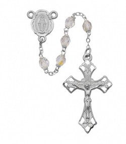 Clear Aurora Glass Rosary [MVRB1106]