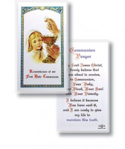 Communion Girl Laminated Prayer Card [HPR671]