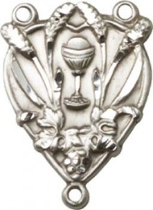 Communion Sterling Silver Rosary Centerpiece [BLCR0156]