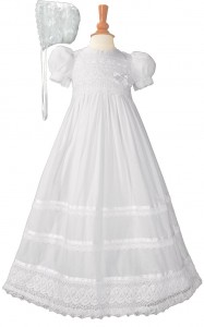 Cotton Batiste Baptism Gown with Cluny Trim [LTM030]