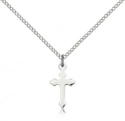 Women's Budded Tip Cross Necklace [BM0167]
