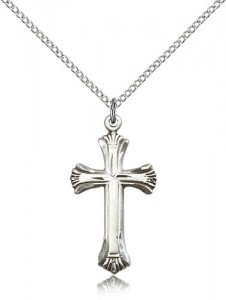 Scalloped Edge Women's Cross Necklace [BM0198]