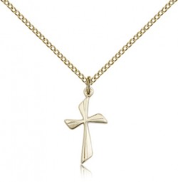 Women's Curved Cross Pendant [CM2070]