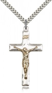 Classic Matte Crucifix Pendant Two-Tone [BM0002]