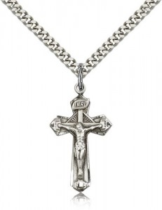 Point Tip Geometric Crucifix Pendant [BM0306]